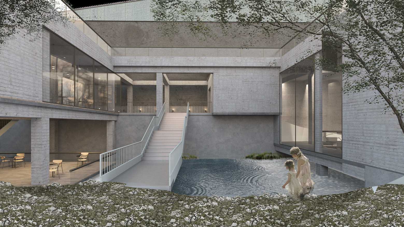 physical interaction point with cleaned water 