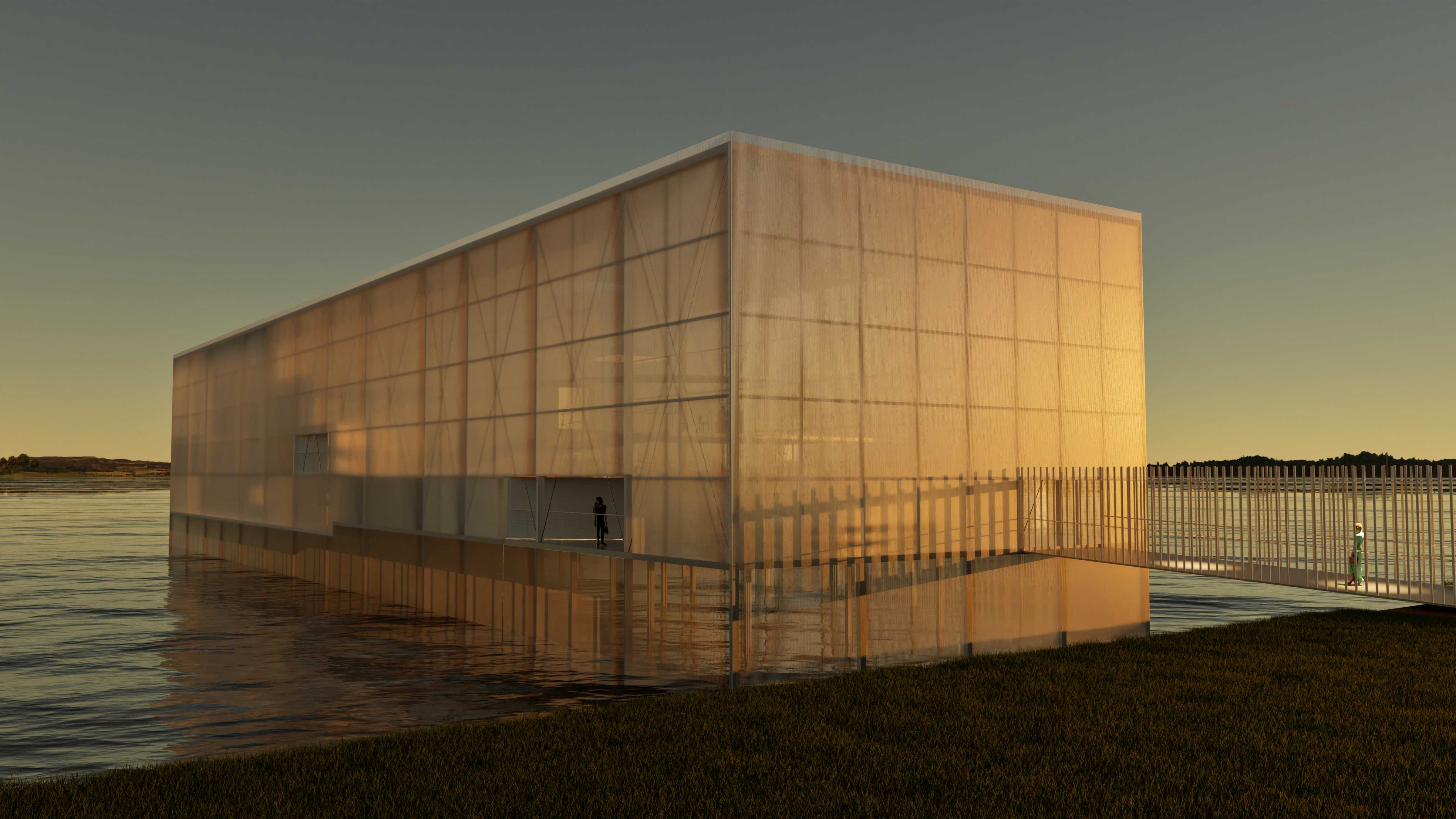 Project external visualisation - approaching the theatre. 