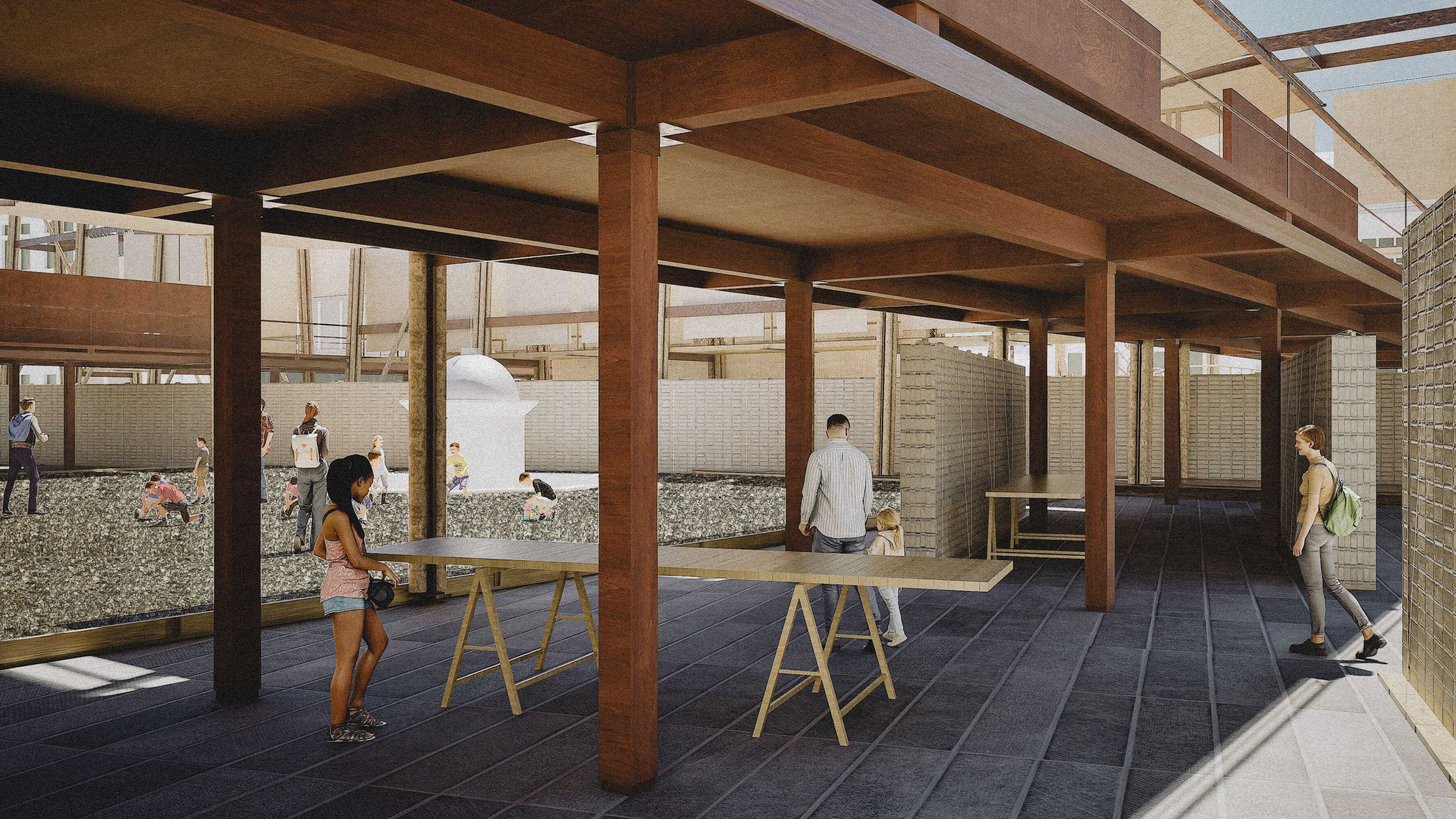 Barrier Between Humans and Nature:
Infrastructure acts as a defense system against flooding and ground subsidence, creating a barrier between humans and water. However, these impermeable structures exacerbate flooding issues.