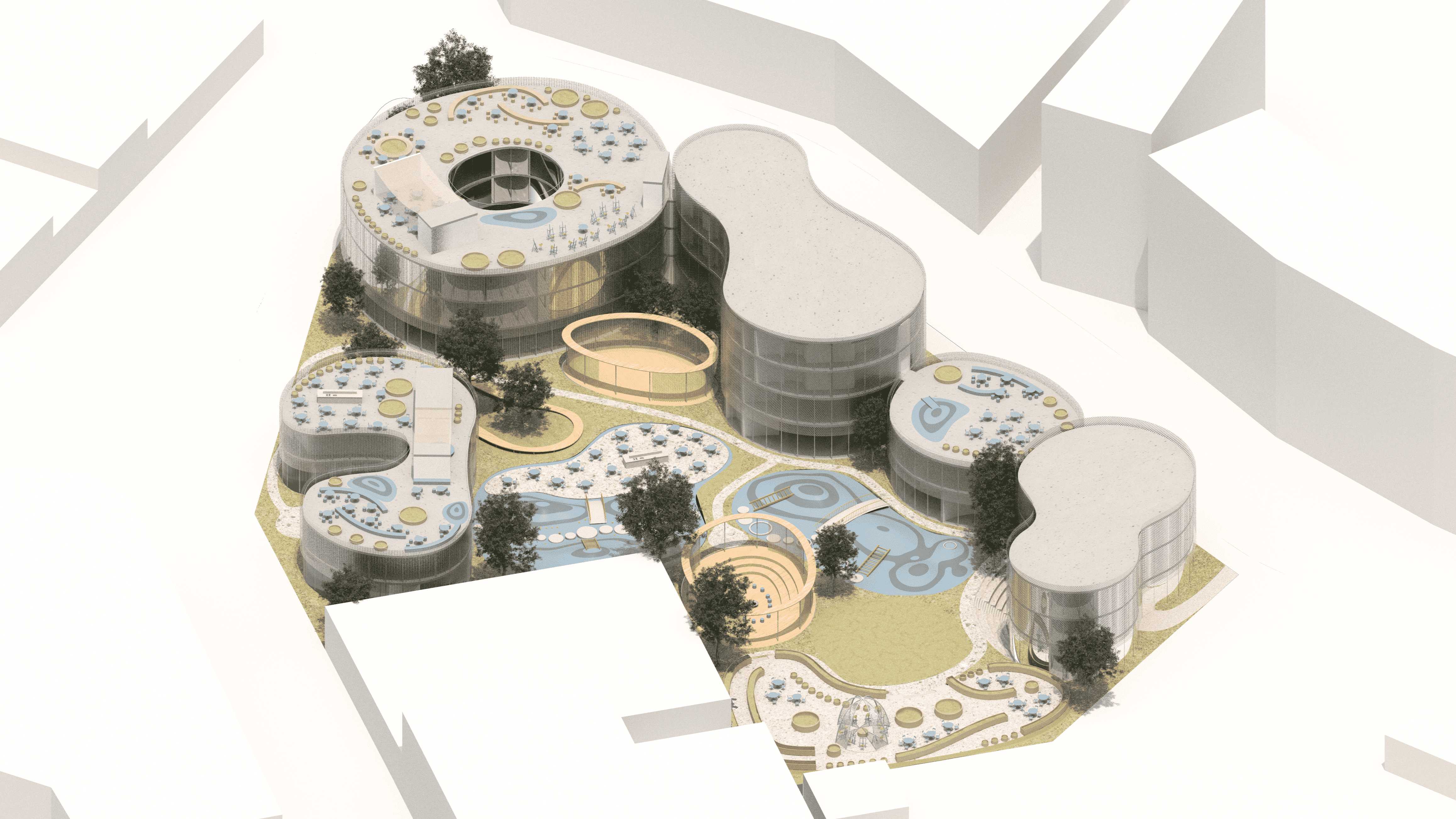 A spatial investigation of how architecture can better enable socially sustainable intergenerational integration through the creation of a new care typology - the Intergenerational Storytelling Machine.