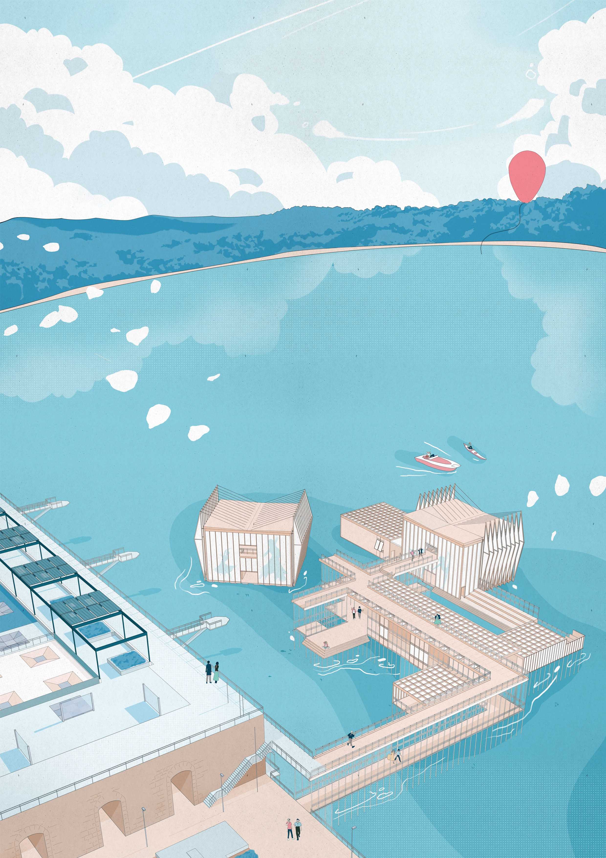 Bird-eye view of Tidebreaker and its connection to the Coal Loader and Ballast Point Reserve
