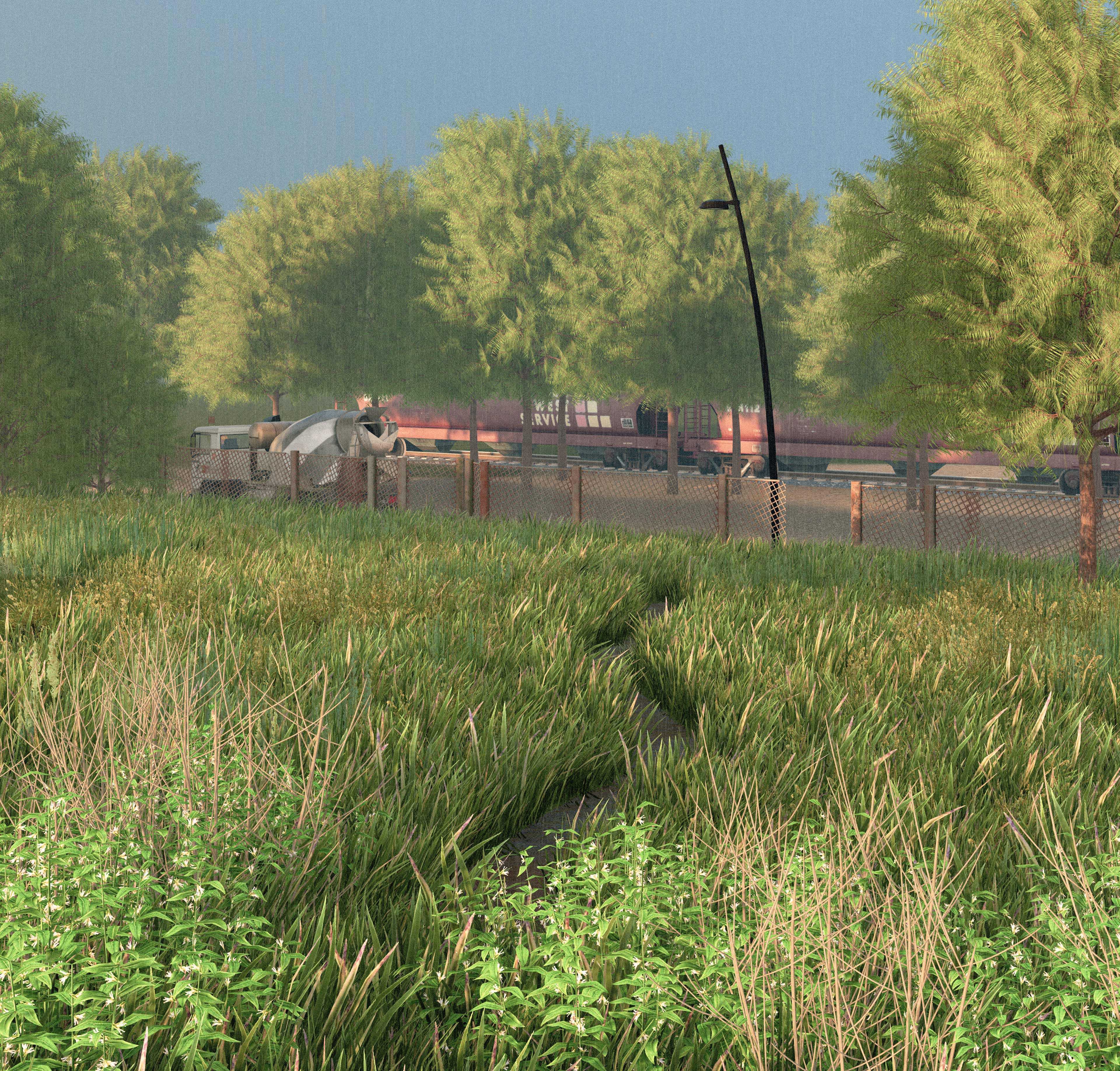 Design Intervention 6 is located to the south of the subject site. It recreates a still from Tarkovsky's film Mirror. The "gap" here is apparent but reduced. 