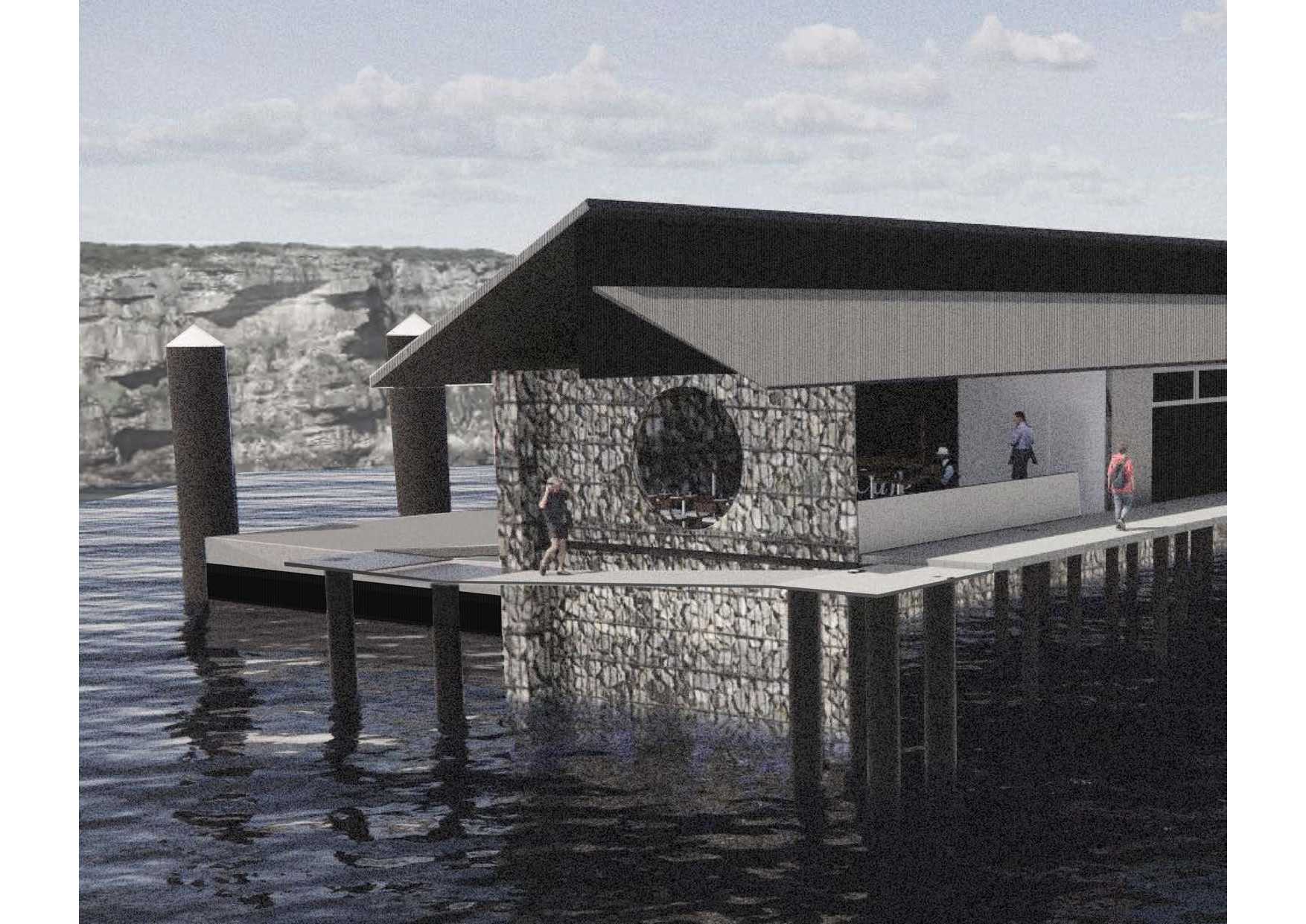Rendered image showing entry from the Ferry Wharf. 