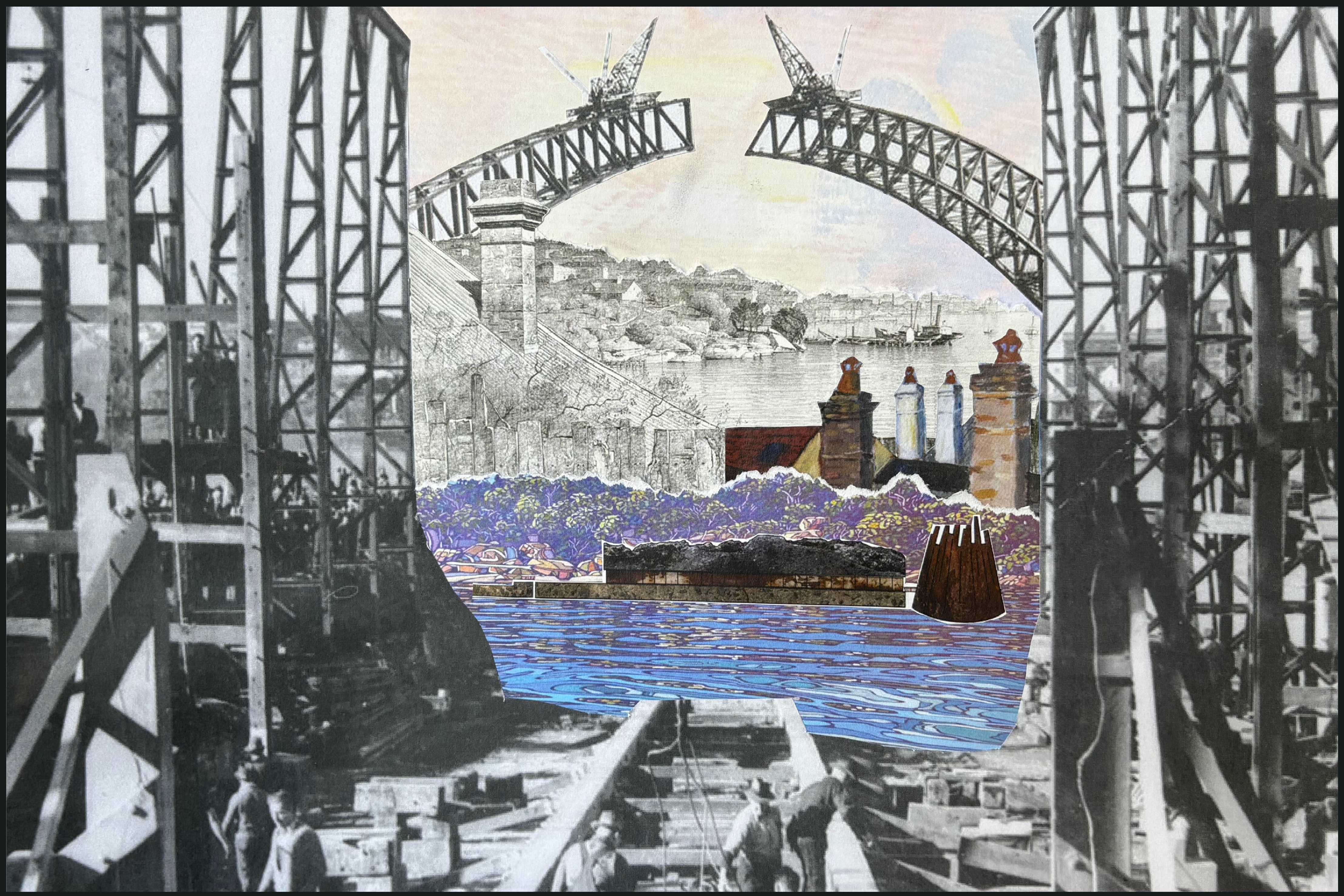 Conceptual Collage:
Understanding the urban condition through its constituent layers. This notion is architecturally explored through a vectorial lens where you, as an observer of the city, can examine these surrounding urban layers outward or, conversely, may yourself be observed inward as a contributing layer to your reality.