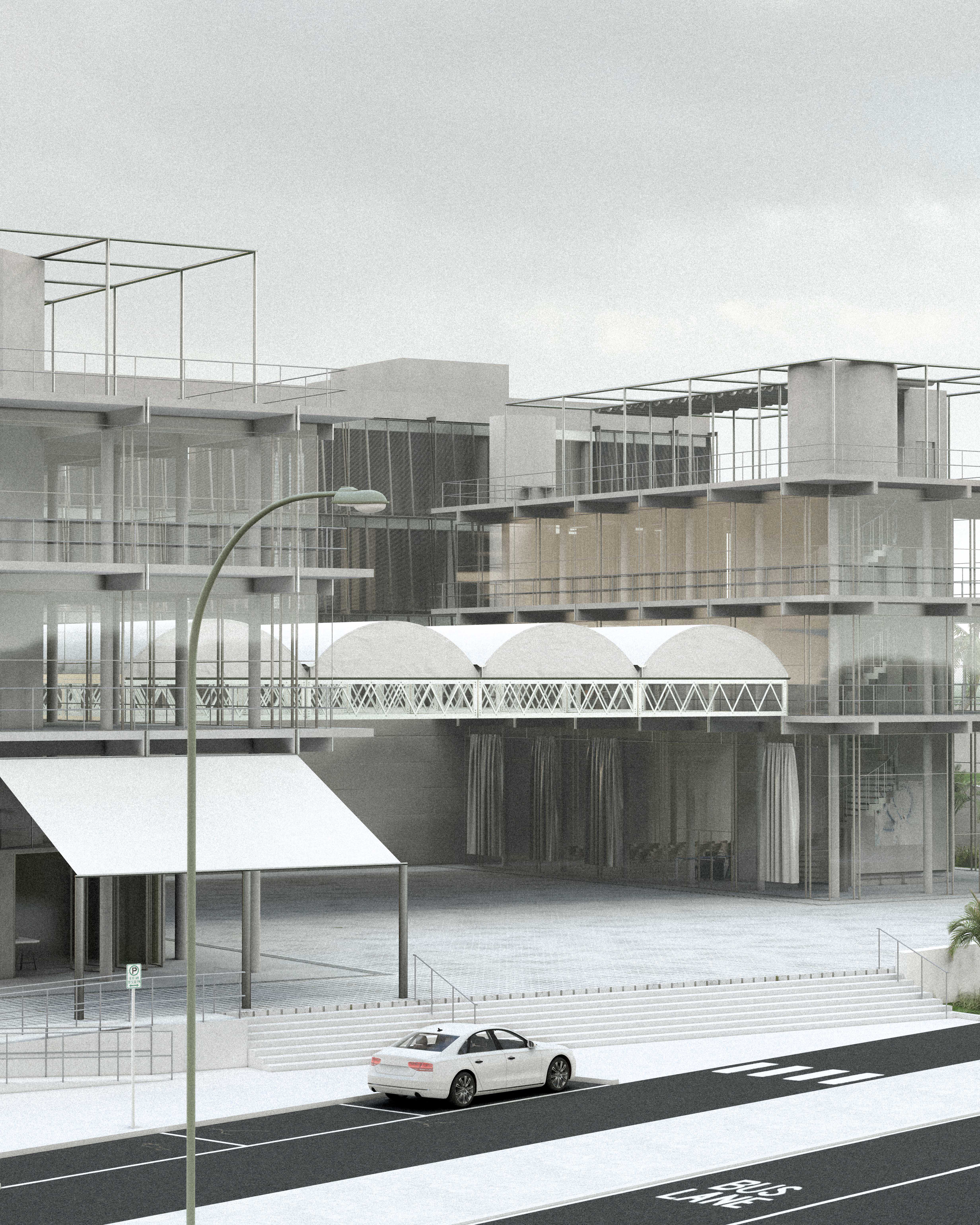 A panoramic view of the plaza, as well as the public sphere, is freely accessible to the public.