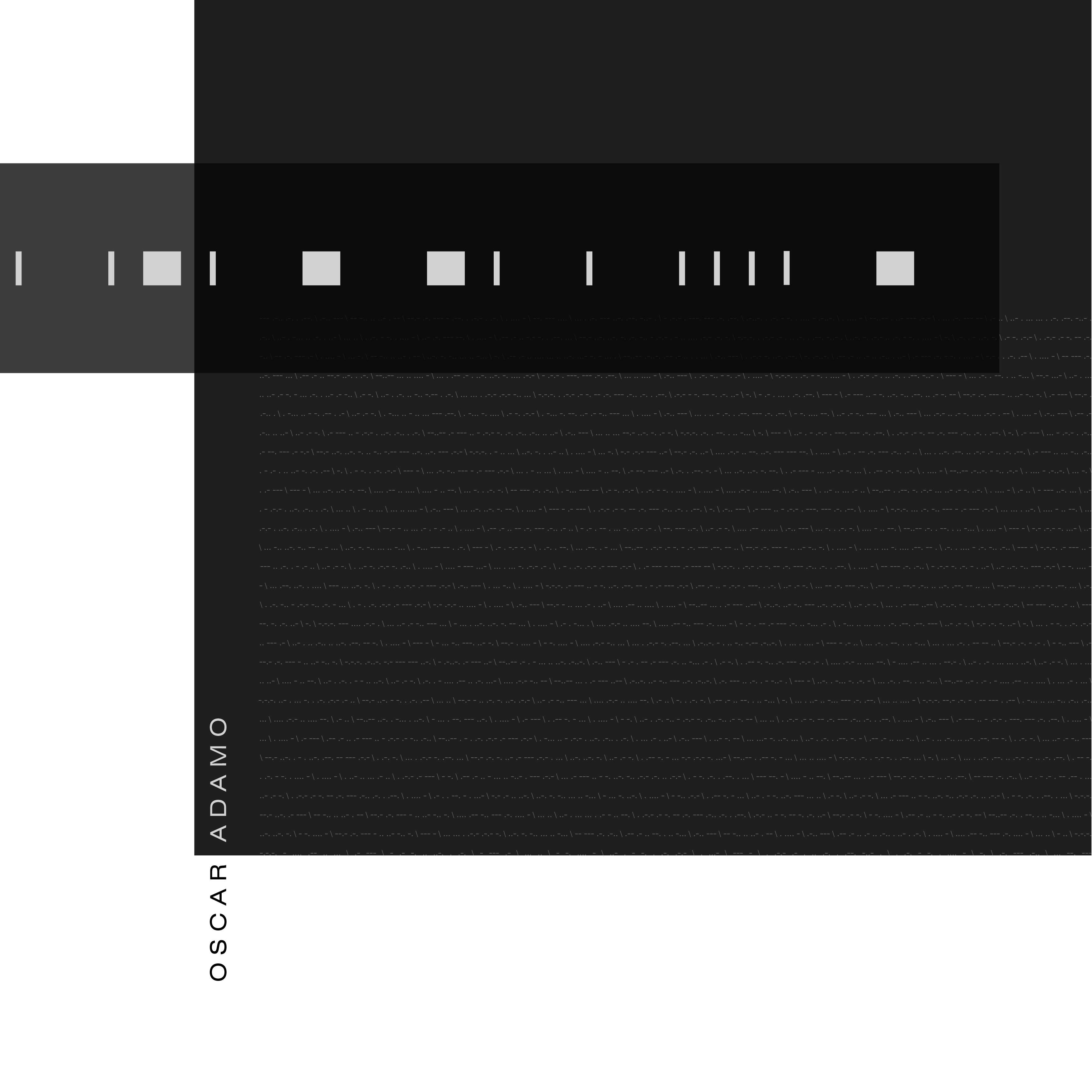 expressed in morse code, the "theatre" project explores how the receptory medium of performance can alter a theatrical experience. architecturally speaking the word theatre is derived from the greek theatron; defining "a place of seeing", establishing a visual medium as the norm used by viewers to experience theatre. the nature of this project challenges this, relying soley on auditory manipulation to present a dramatic performance.