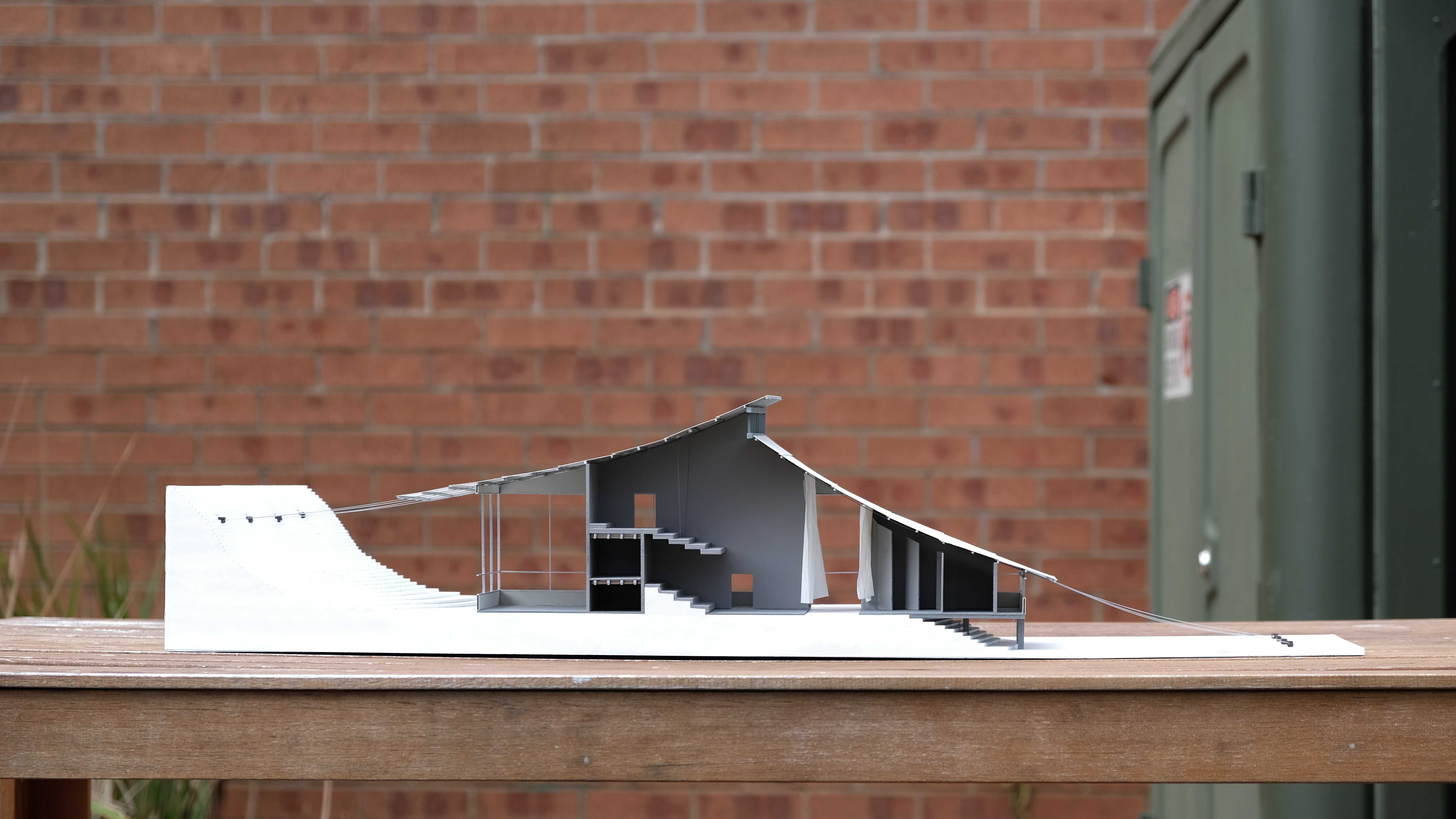 The existing path that meanders along the water’s edge is a pivotal element in the design, not only as a shared entry, but separates audience from performer, public from private.
