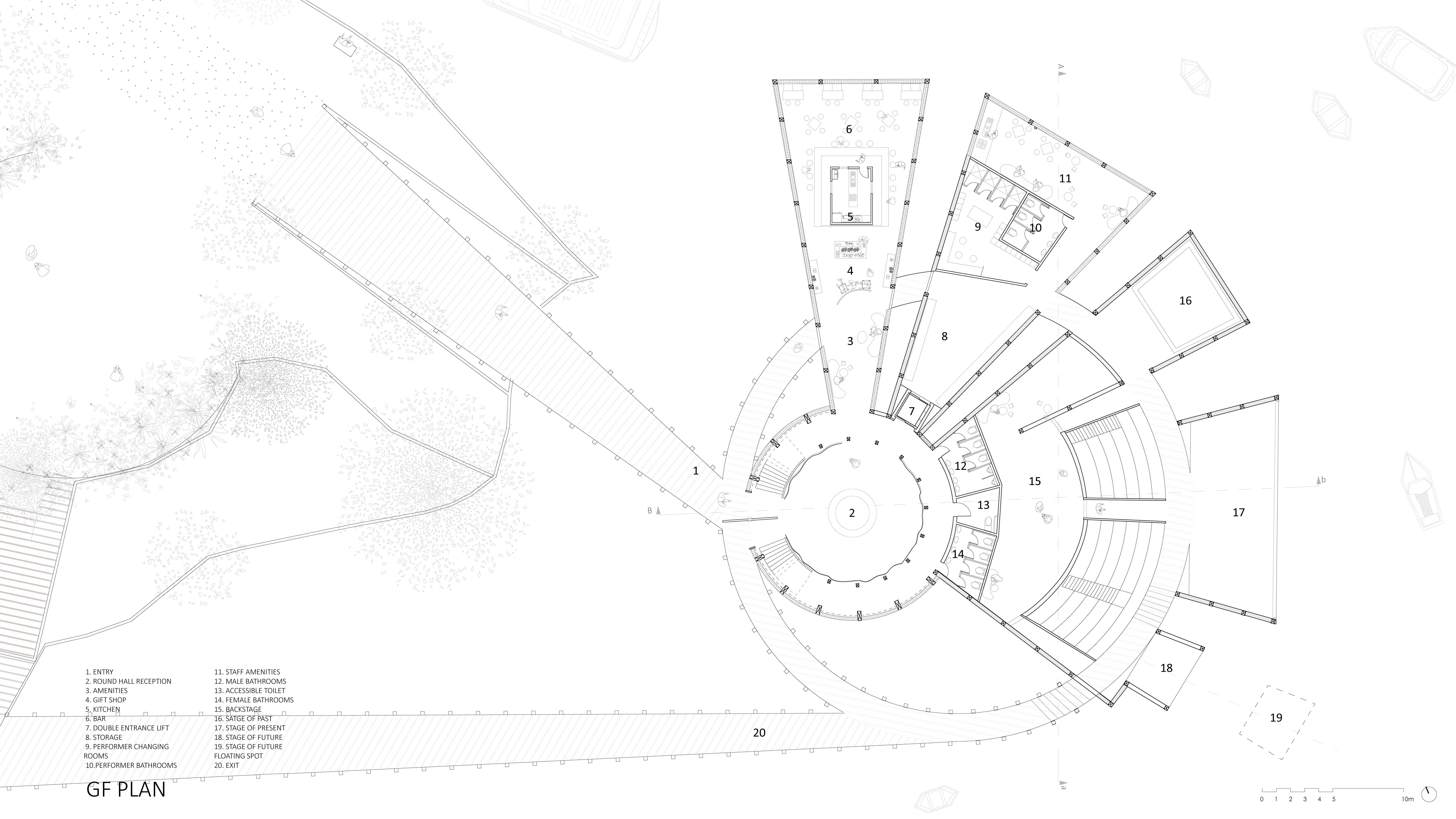 The ground floor plan of the Memory Theatre