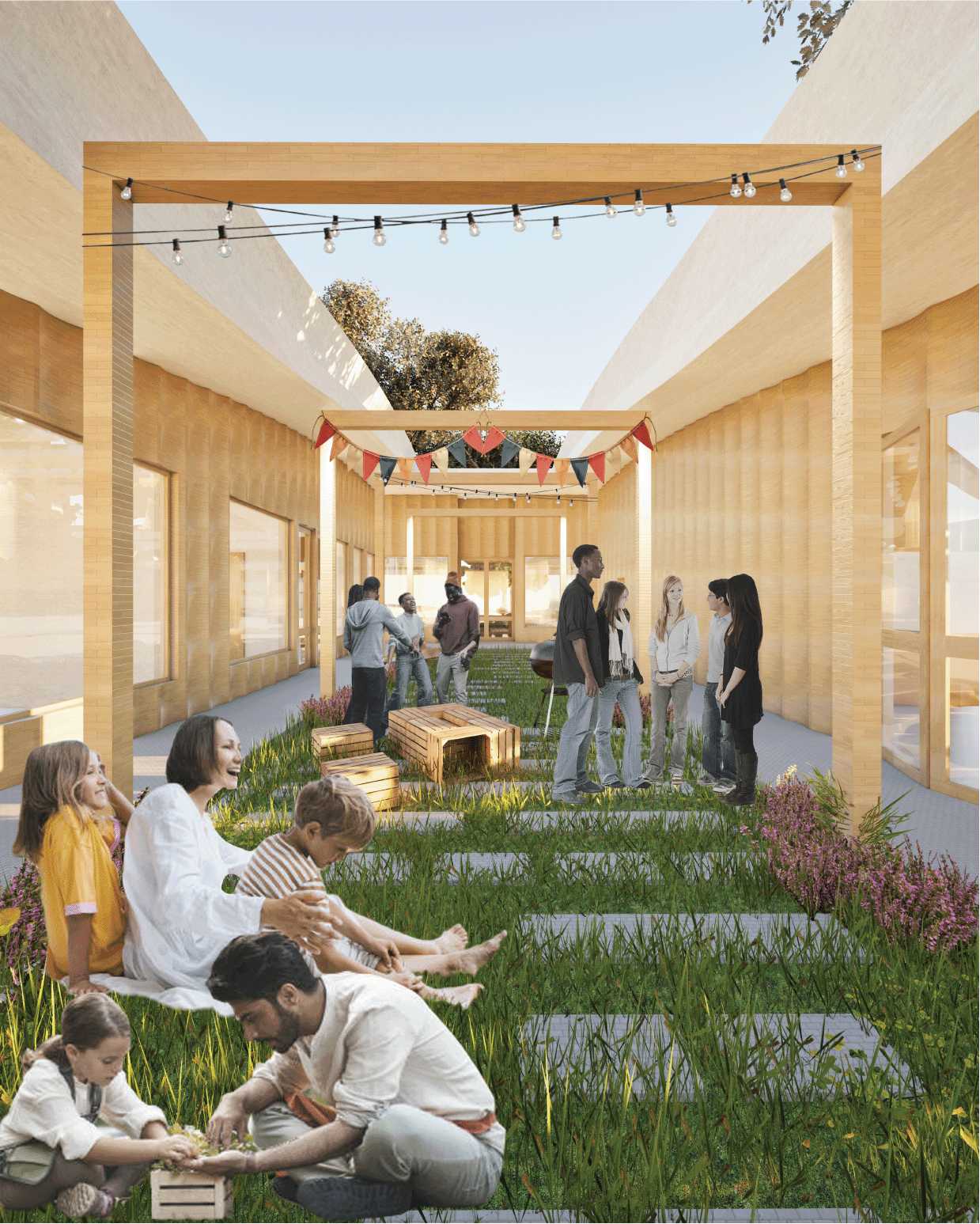 A Place for All: Building B Visitor Courtyard Render