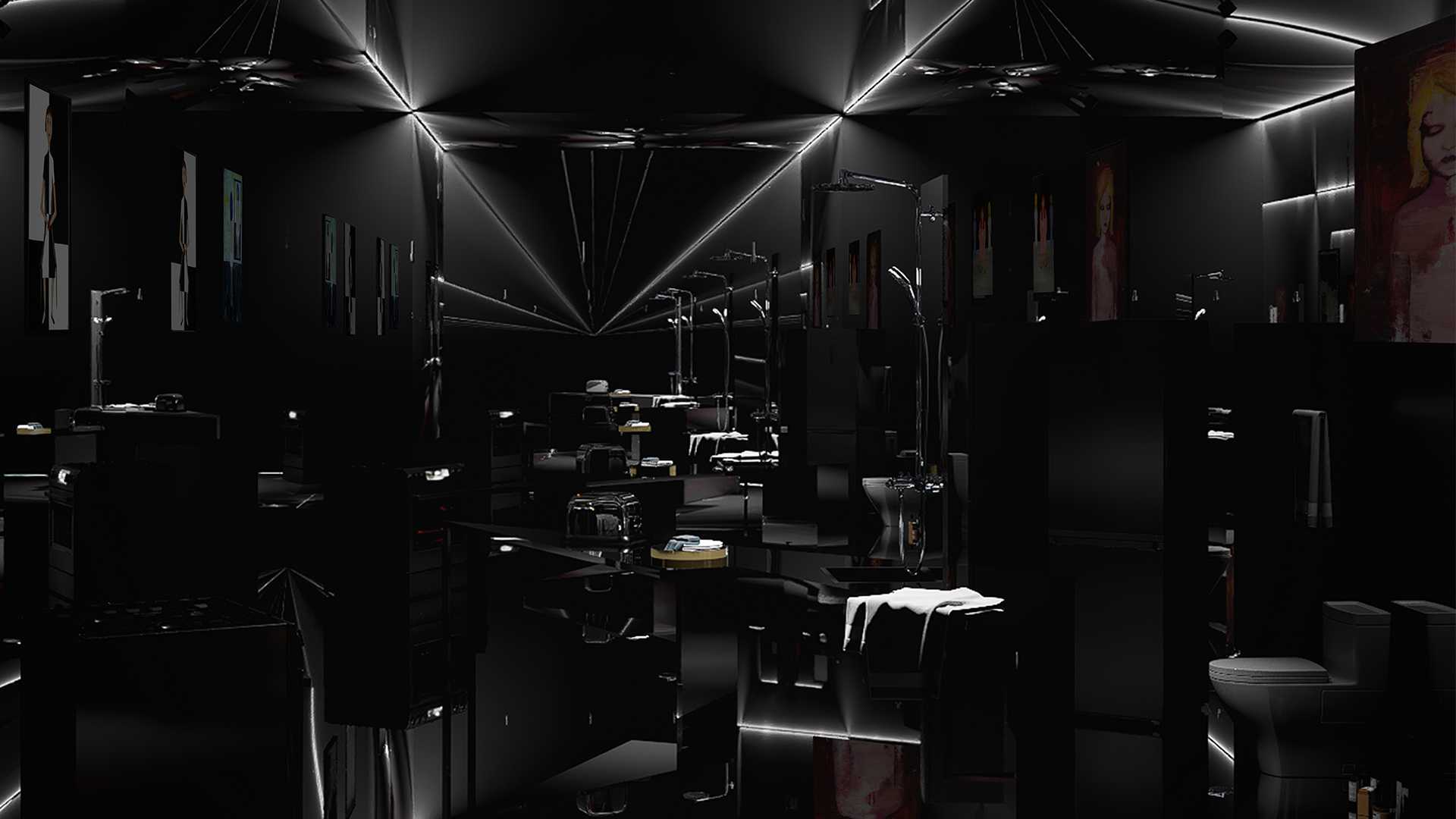 Presenting a dissociated experience, this kitchen render is one of the many rooms in Noble’s art gallery that demonstrates her life with D.I.D., and allows her personalities to showcase their art.