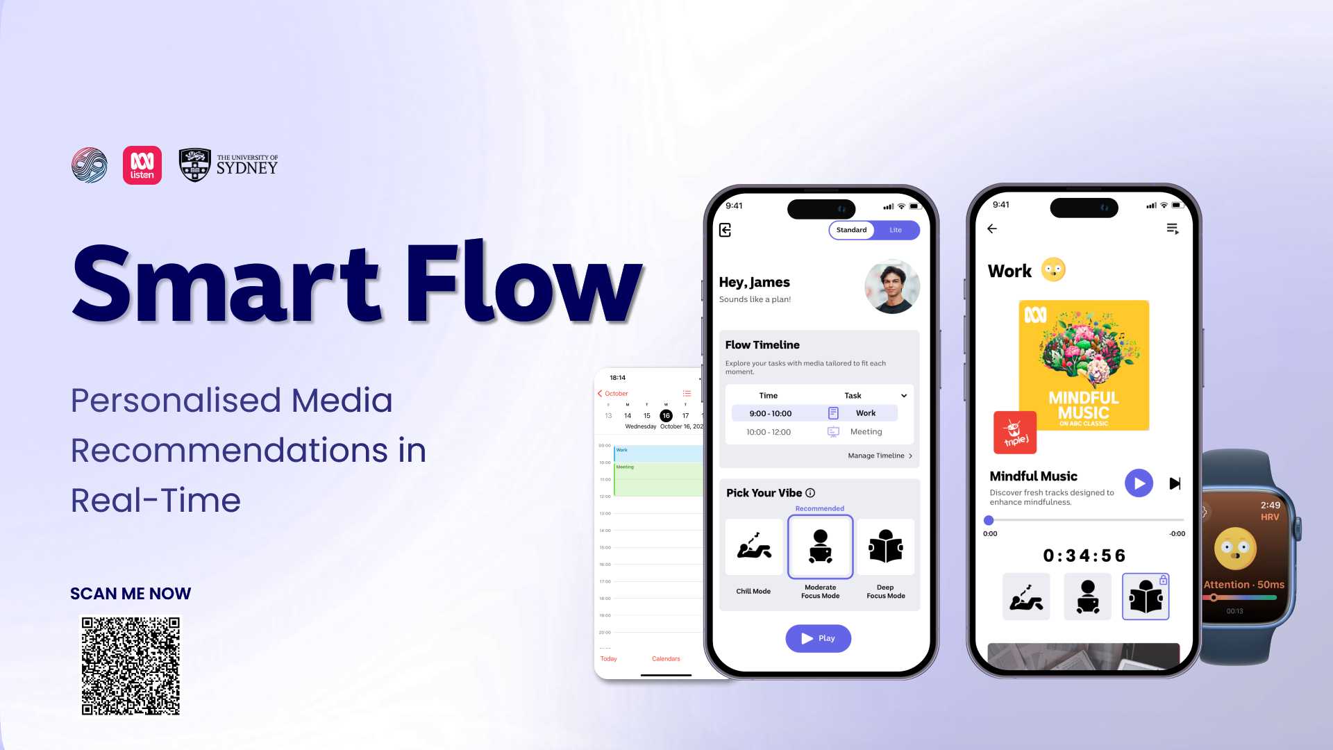 Smart Flow: Revolutionising media multitasking with personalised, real-time audio recommendations for focus, relaxation, and balance.