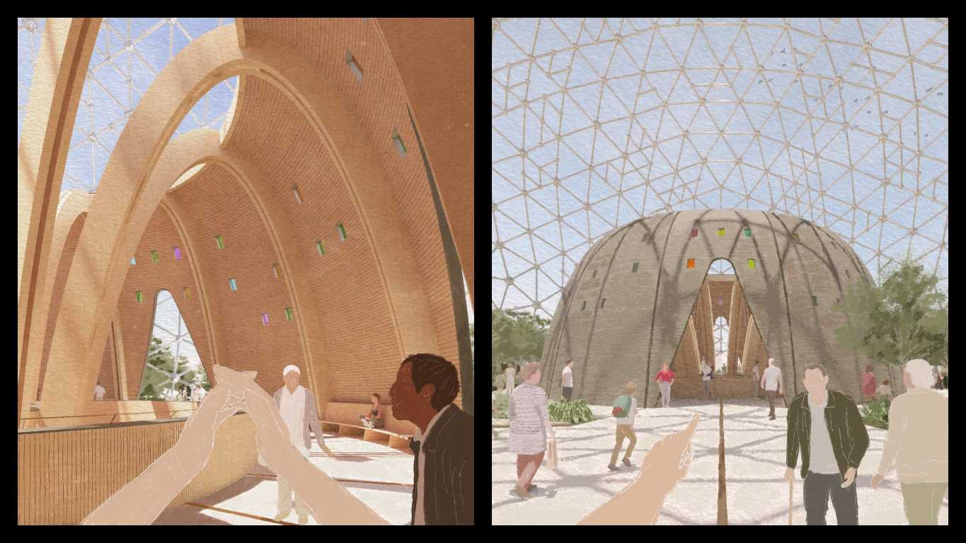 Drawing from Tim Booth’s photography series “A Show of Hands”, the Gentle Hand is a timber pavilion that symbolises carers’ commitment to caring for others. 