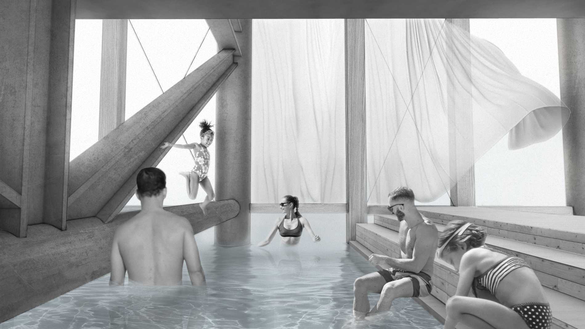 Public harbour baths at Balls Head Bay within the Coal Loader Wharf.