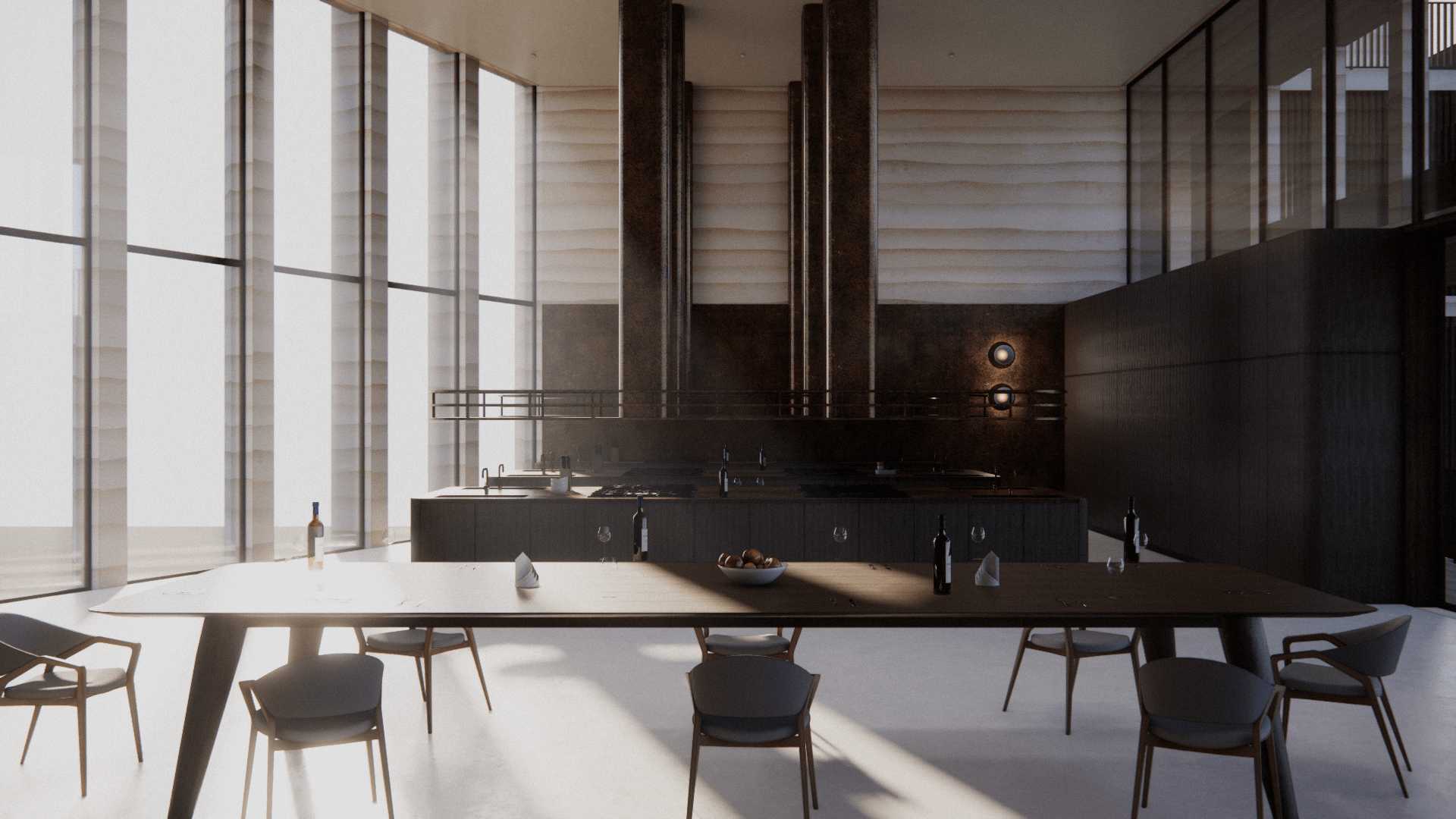 Moments of stillness through intentful framing of nature and fostering social connections through communal kitchen and dining. 