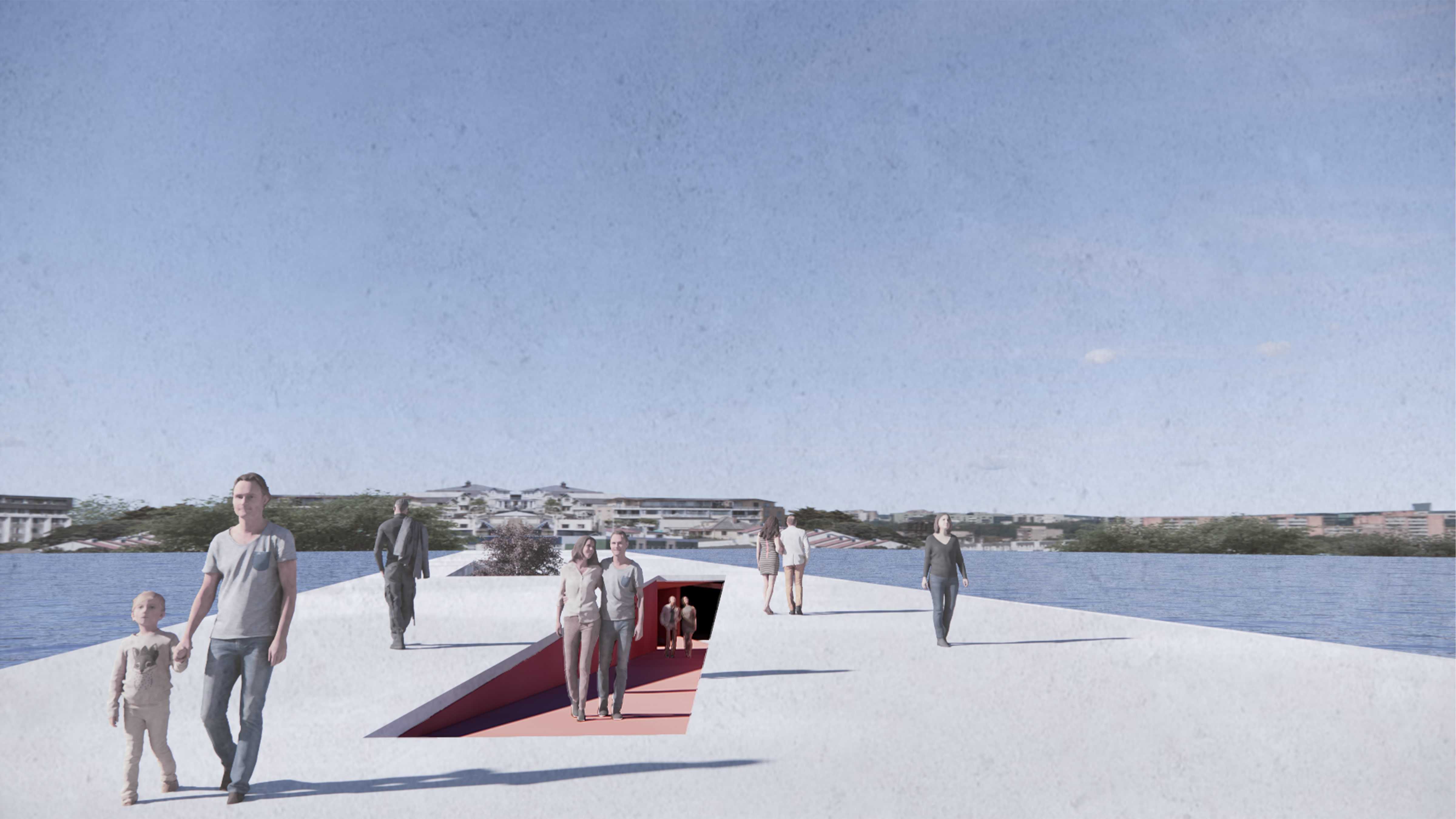 The beginning of the theatrical journey - a view above the waterline. A wharf added to the sea of wharves - inviting you to submerge into its core, behind the truths we often choose to shelter.