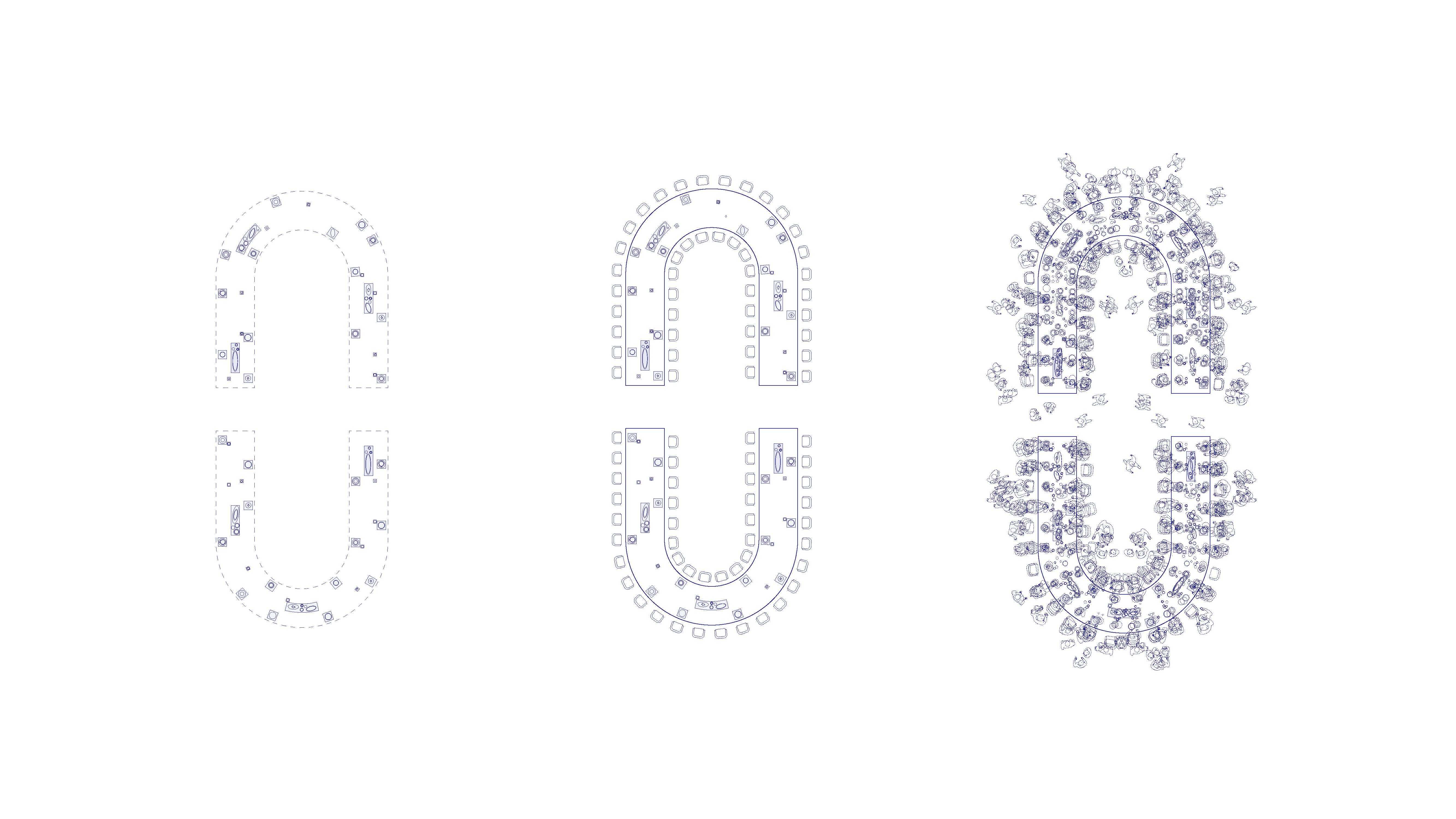 ‘Dining Room’ diagram communicating the ritual space before, in preparation and during ceremony. 