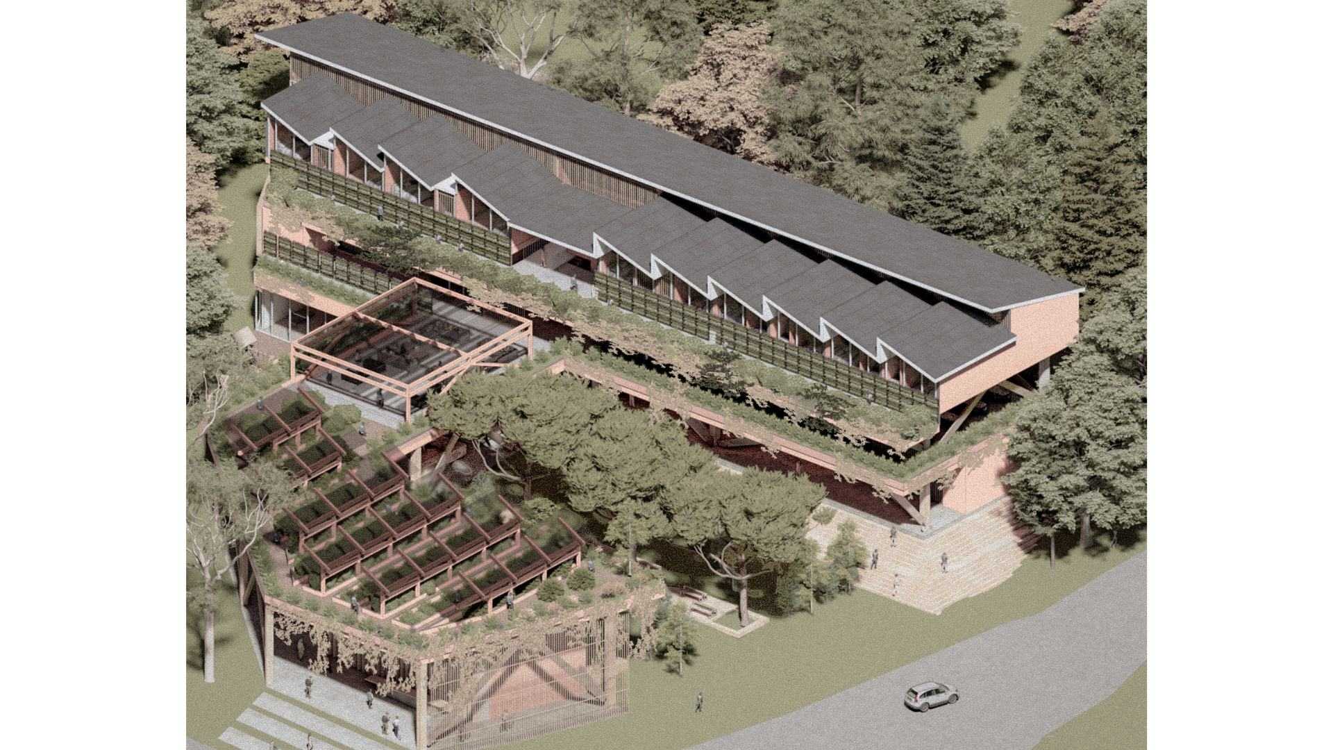 Axonometric Render of Blacktown Community Center