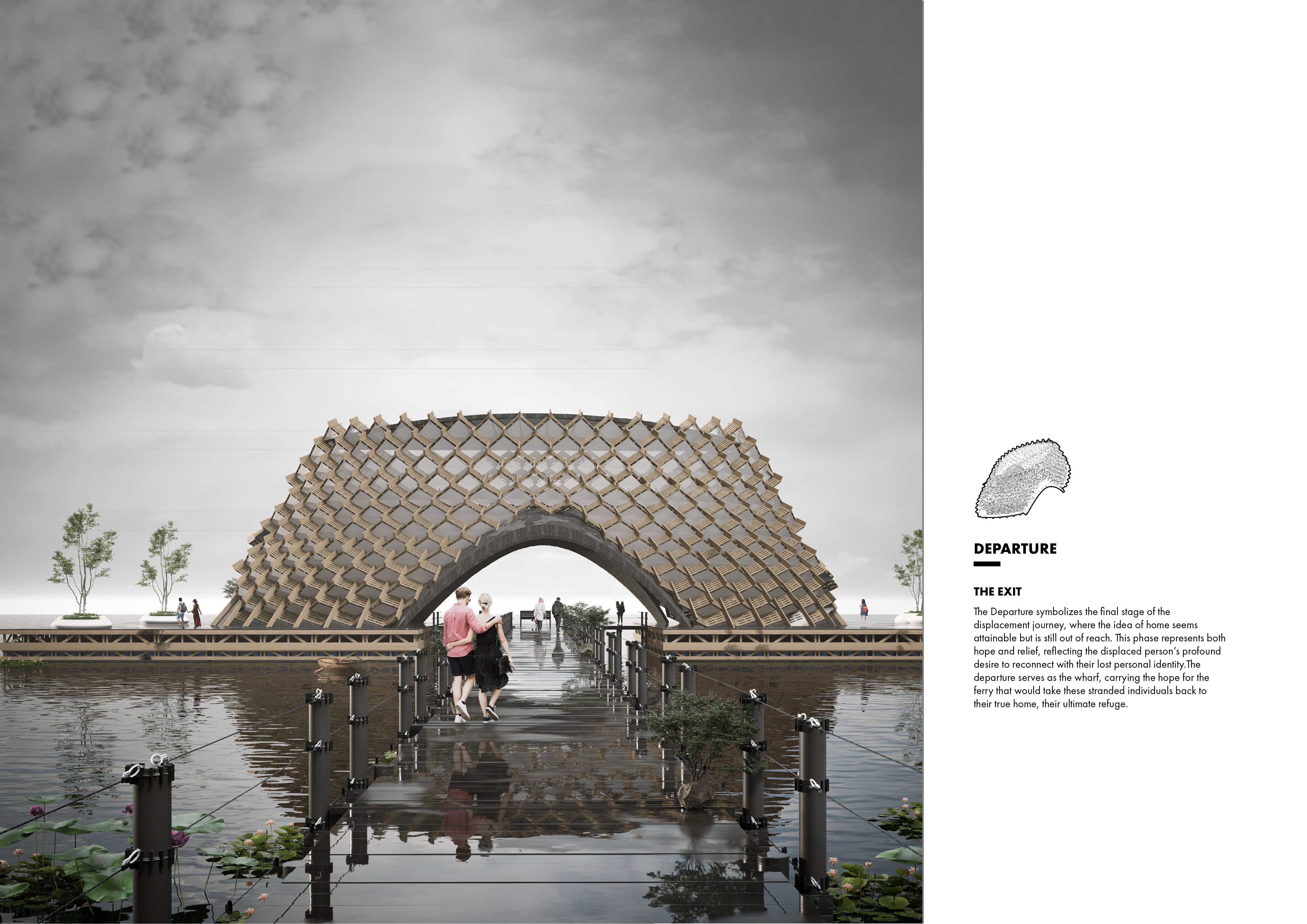 Departure is the final exit that represents relief. It is a wharf designed to take the visitors back home.